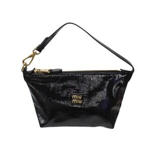 Miu Miu Miu handbag pouch shoulder bag one handle patent leather black